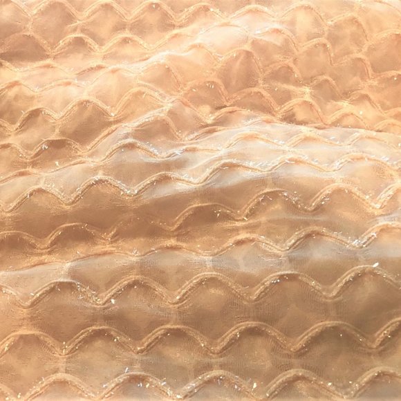 3X 5X AS SHEER PEACH MOCK NECK HI LOW DUSTER TOP - Picture 3 of 3